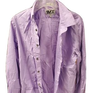 Express Men 1MX long sleeve Fitted cotton button d